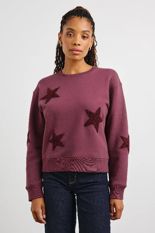 Business casual hoodies & sweatshirts-SONIA SWEATSHIRT - BURGUNDY