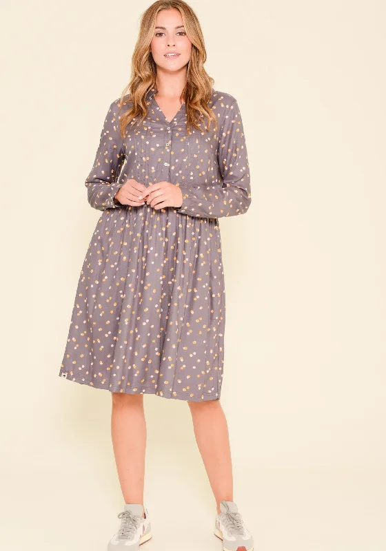 Ruffled romance dresses-Dotty Shirt Dress