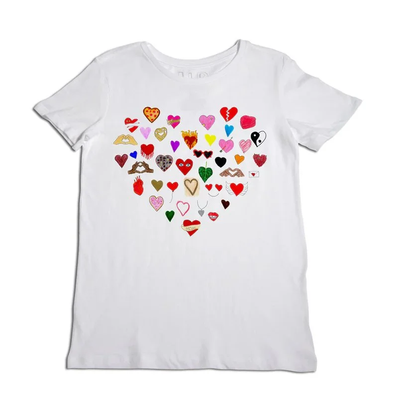 Outdoor Work Tops-Unfortunate Portrait / "Hearts" Tee