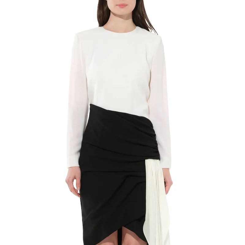 Monochrome calm dresses-Asymetric Dress in Black/White