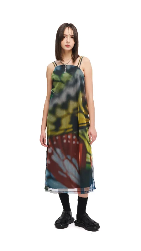 Date night glow dresses-INITIAL X Mika Ninagawa Mesh Dress