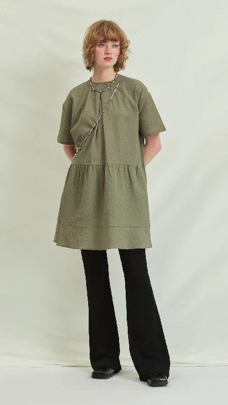 Short sleeve cotton dresses-Ladies Dress