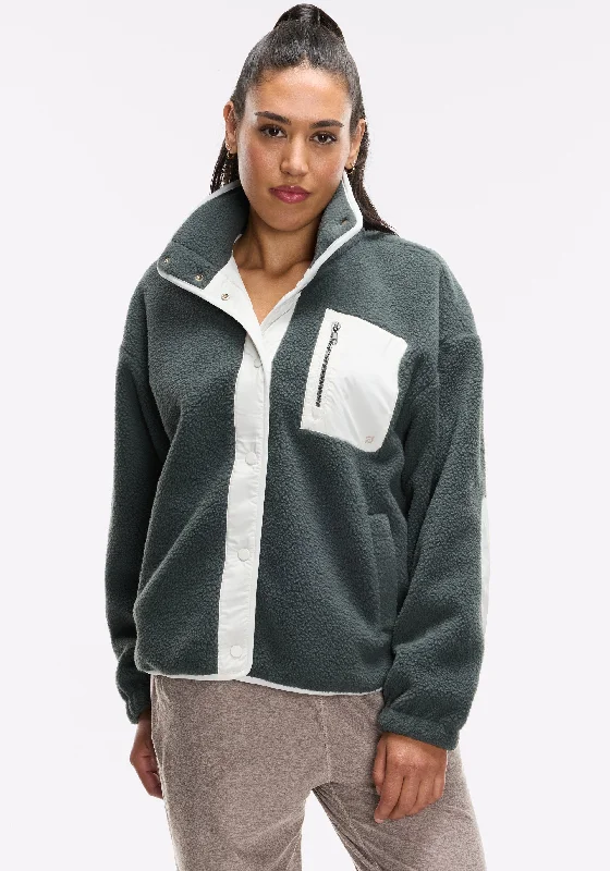 Jackets moss style-Cozy Fleece Snap Front Jacket