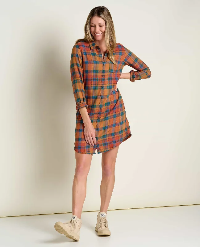 Pastel soft dresses-Re-Form Flannel Shirtdress