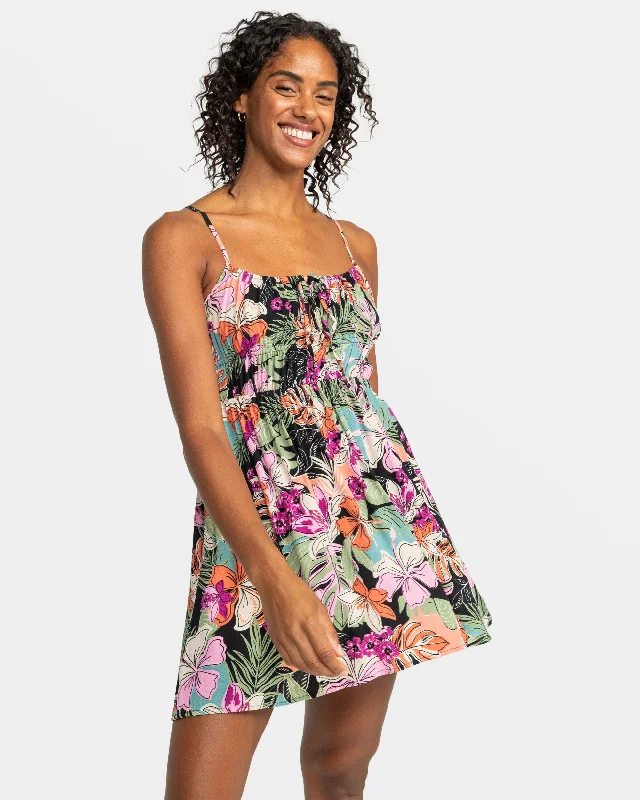 T-shirt comfy dresses-La Vida Mini Dress - Phantom Moody Tropical Apparel