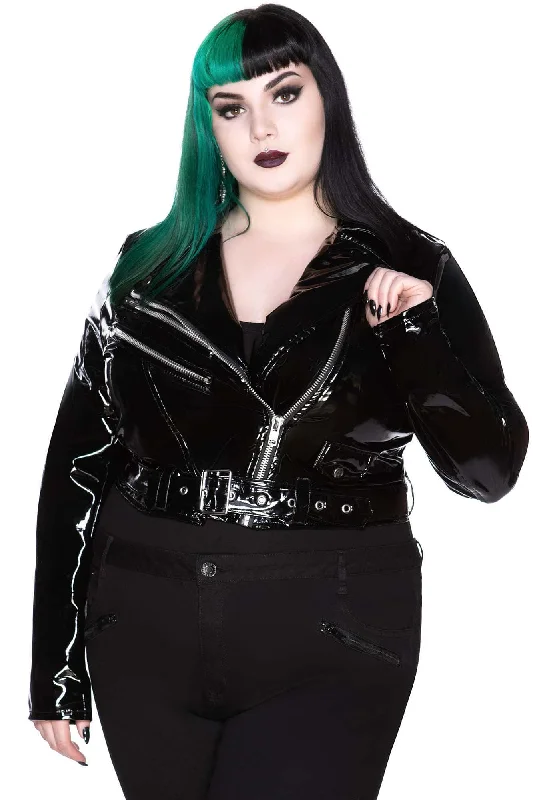 Jackets merry wrap-Exene Gloss Biker Jacket [PLUS] - Resurrect