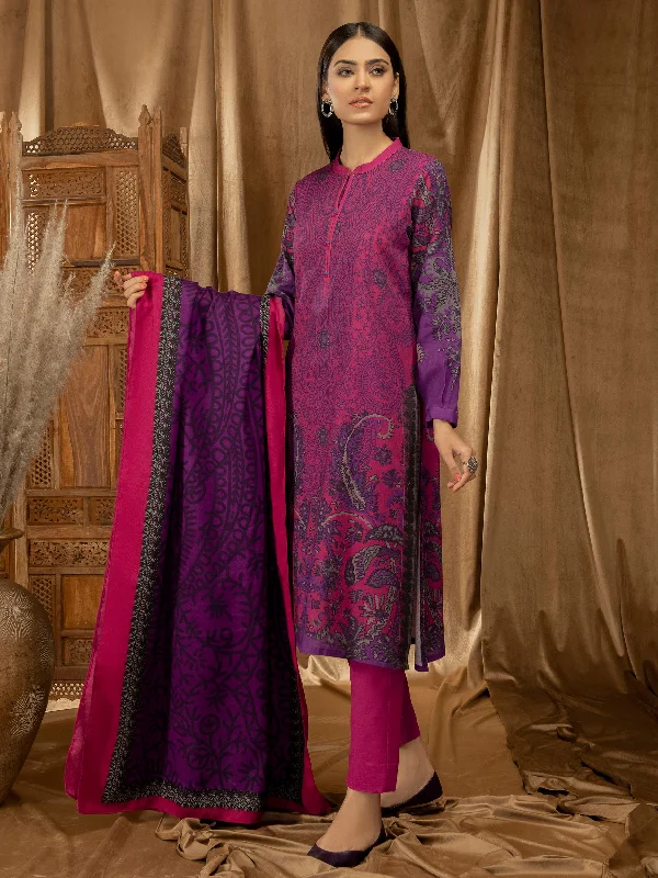 Women's clothing fast fashion-3 Piece Khaddar Suit-Printed (Unstitched)