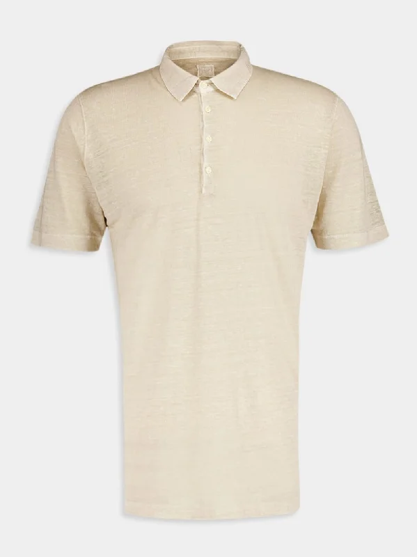 Women's clothing fit guide-Cream Linen Polo Elegance