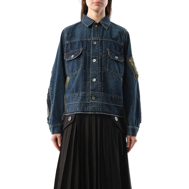 Jackets binge layer-Denim Nylon Twill Jacket in Blue