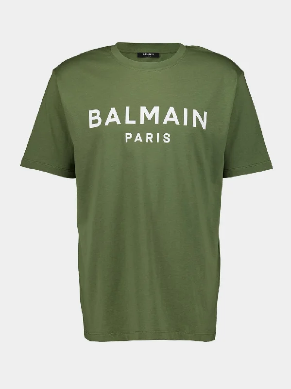 Women's clothing promo offers-Balmain Paris Logo T-Shirt