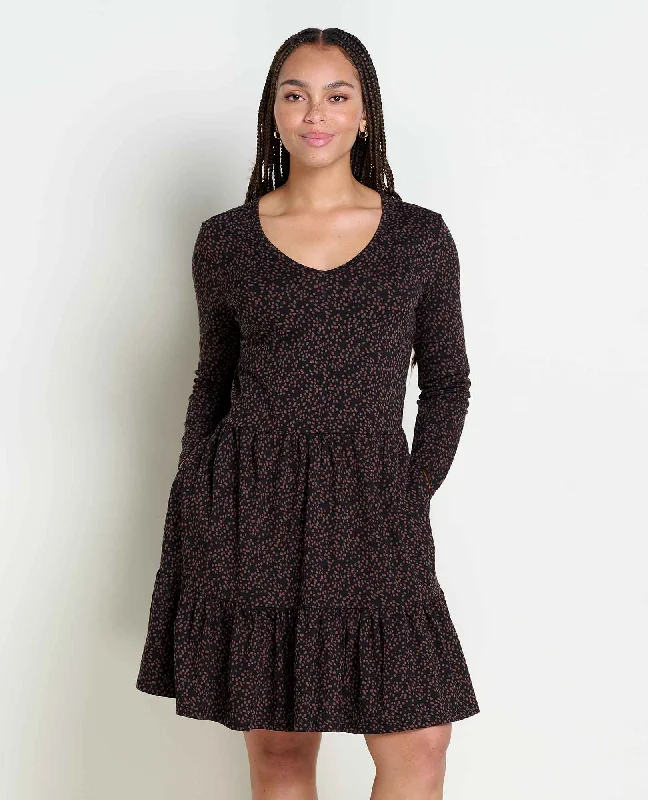 Fit and flare lace dresses-Marley Tiered Long Sleeve Dress