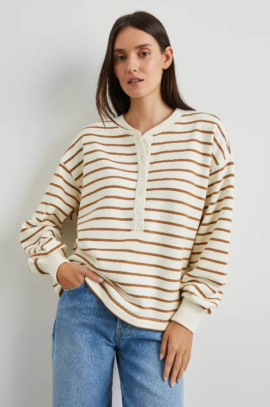 Classroom hoodies & sweatshirts-JOAN SWEATSHIRT - CARMEL STRIPE