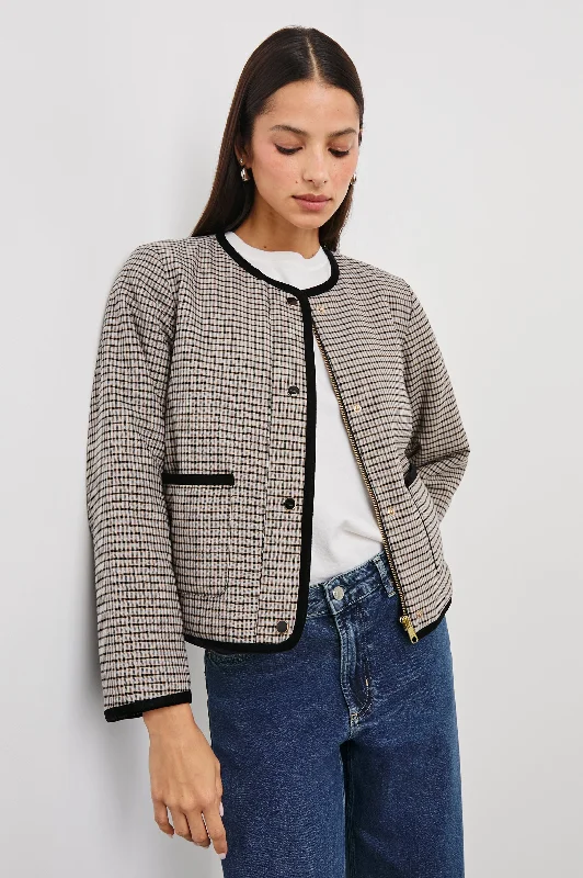 Jackets quiz vibe-NOTA JACKET - ICE TAUPE MINI CHECK