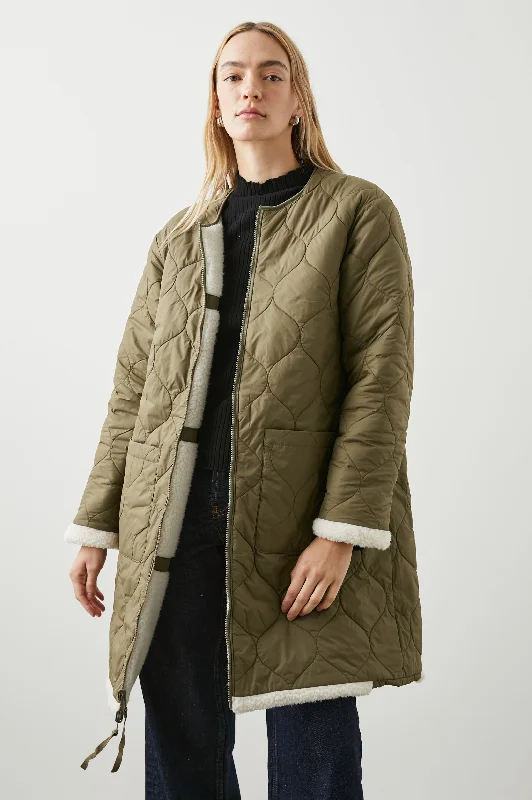 Jackets moss wrap-GRANGER JACKET - IVORY OLIVE MIX