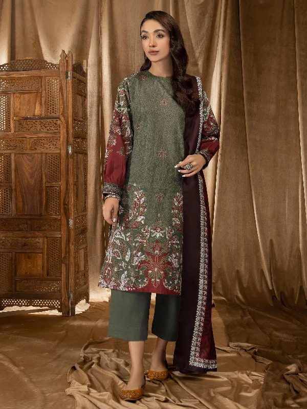 Women's clothing ethical brands-3 Piece Khaddar Suit-Printed (Unstitched)