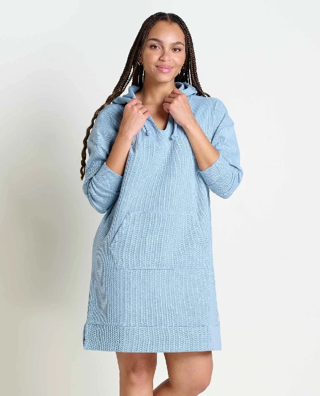 Casual denim midi dresses-Byrne Hooded Dress