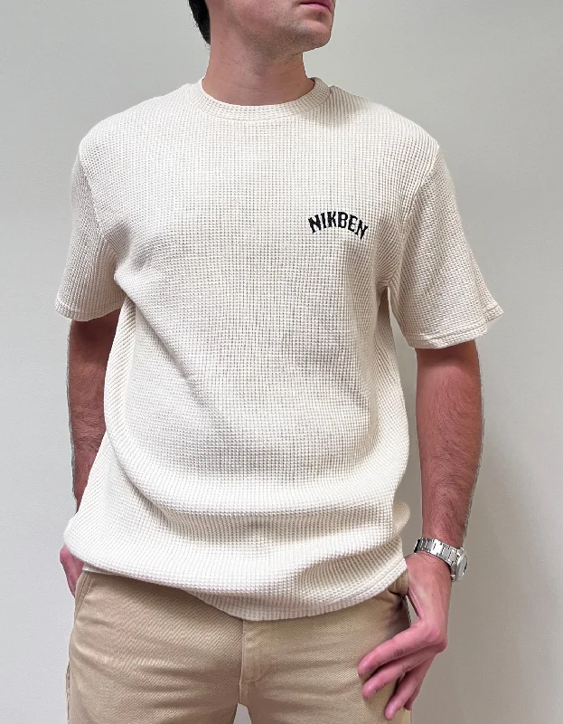 Tech Tops-Waffle Tan Lines Tee in Cream