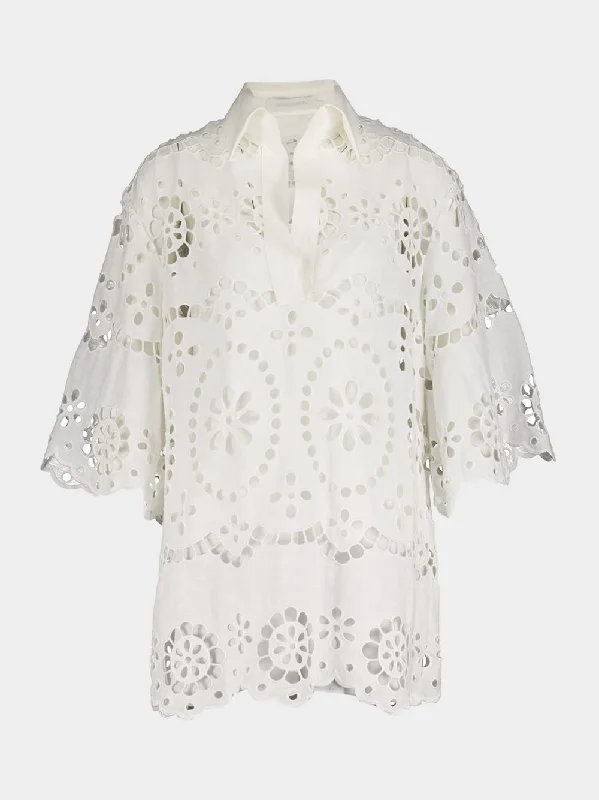 Women's clothing shopping-Lexi Eyelet Embroidered Tunic