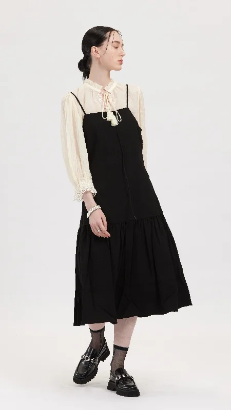 Affordable linen dresses-Cross Neck Dress