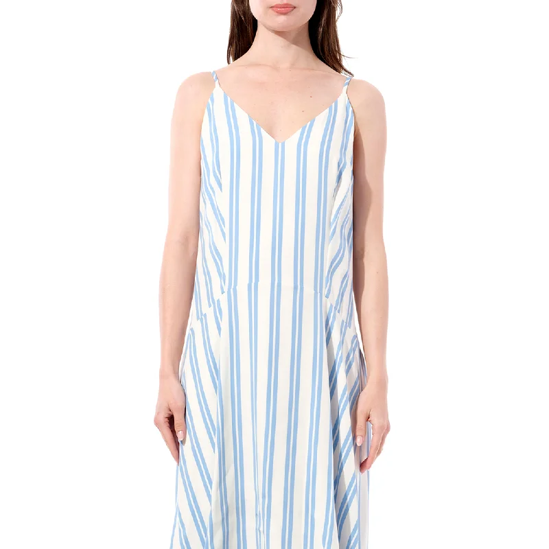 Heavy knit dresses-Cady Dress in Blue/White