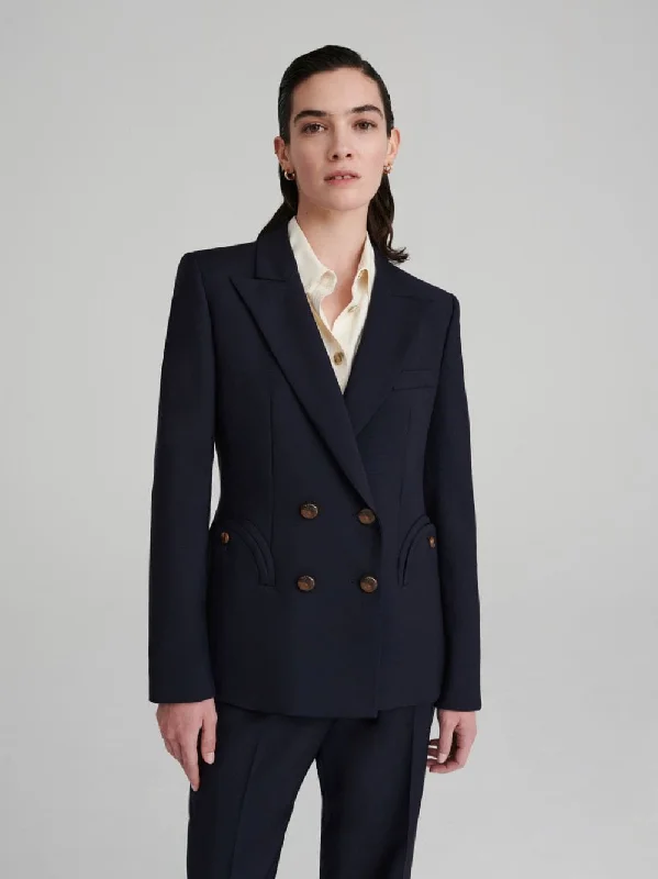 Women's clothing street style-First Class Navy Blazer