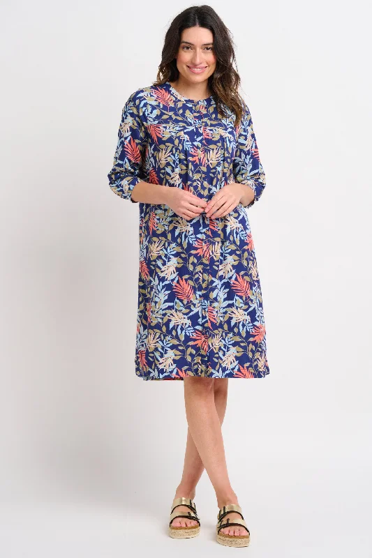 Casual cotton midi dresses-Trailing Tropics Shirt Dress