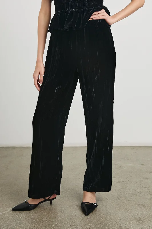 Bottoms with matte-BRISSA PANT - BLACK VELVET