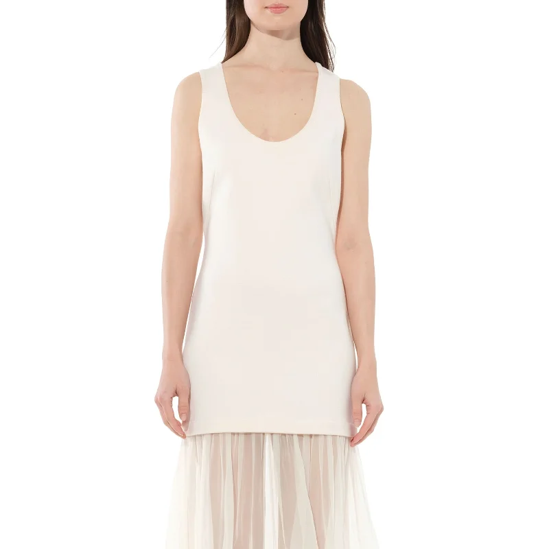 Ombre soft dresses-Long Dress in White