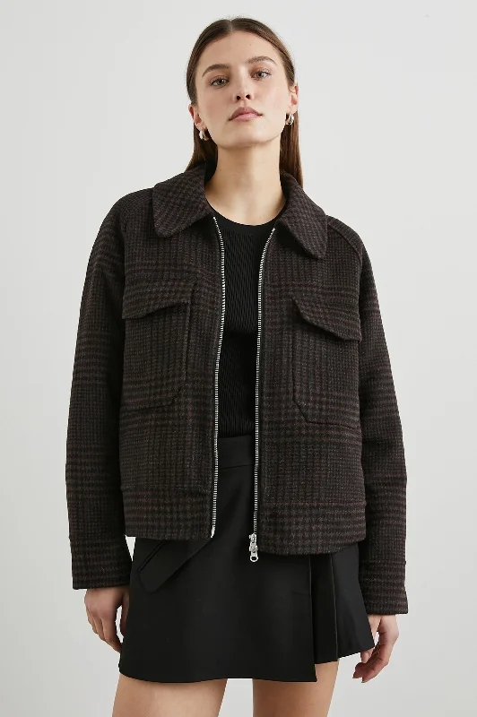 Jackets den layer-CHEYENNE JACKET - ESPRESSO HOUNDSTOOTH