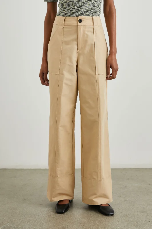 Bottoms with heavy fabric-FRAN PANT - KHAKI