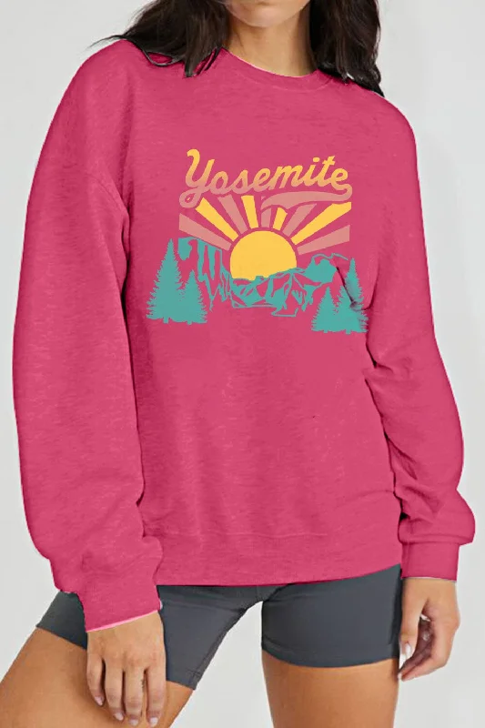 Suburban hoodies & sweatshirts-Simply Love Full Size YOSEMITE Graphic Sweatshirt