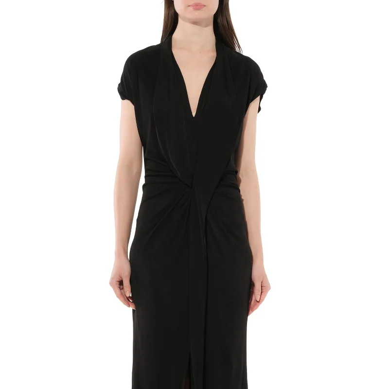 Bold black dresses-Podium Long Dress in Black