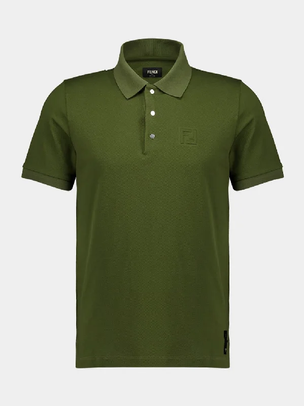 Women's clothing returns-Green Cotton Polo Shirt