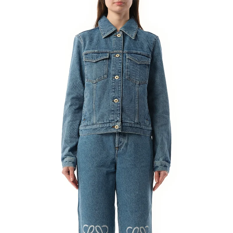 Jackets rush wrap-Anagram Denim Jacket in Mid Blue