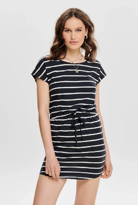 Relaxed daytime dresses-ONLY MAY STRIPED SS DRESS