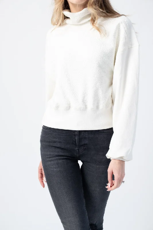 Humble Tops-Sunnyside Mock Neck Top in Ivory