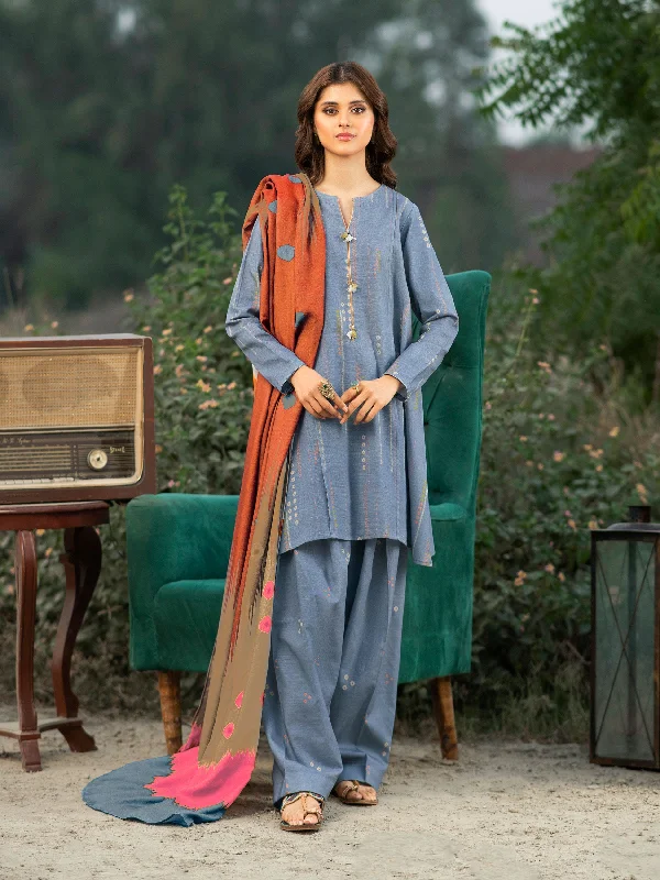 Women's clothing boutique finds-3 Piece Khaddar Suit-Printed (Unstitched)