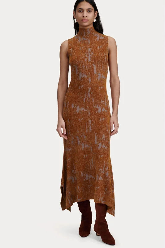 Minimal linen dresses-Rachel Comey Paulina Dress in Old Gold Multi