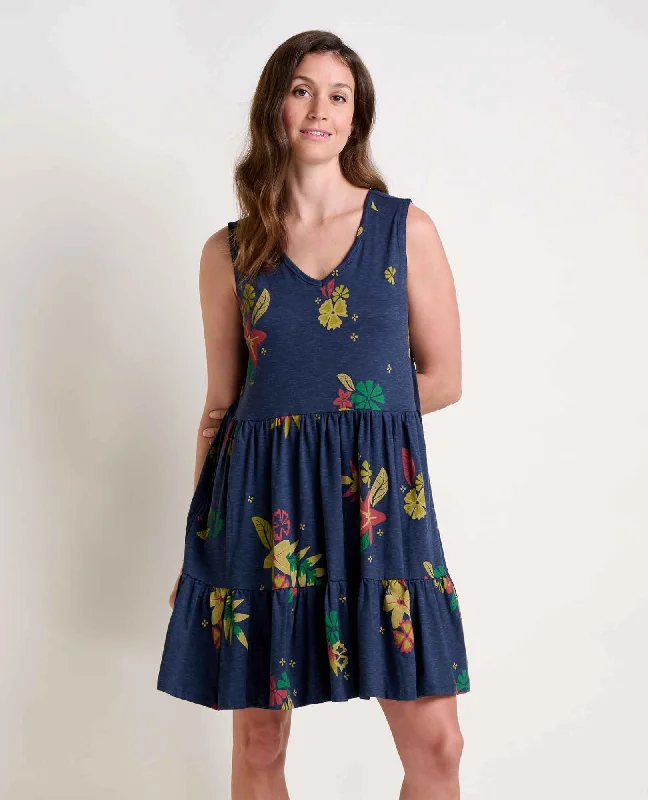 Asymmetrical edge dresses-Marley Tiered Sleeveless Dress