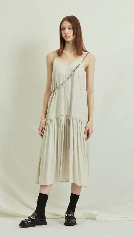 Wrap linen dresses-Satin Slipdress