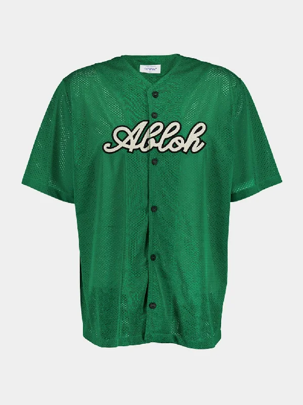 Women's clothing office chic-Mesh Baseball Jersey