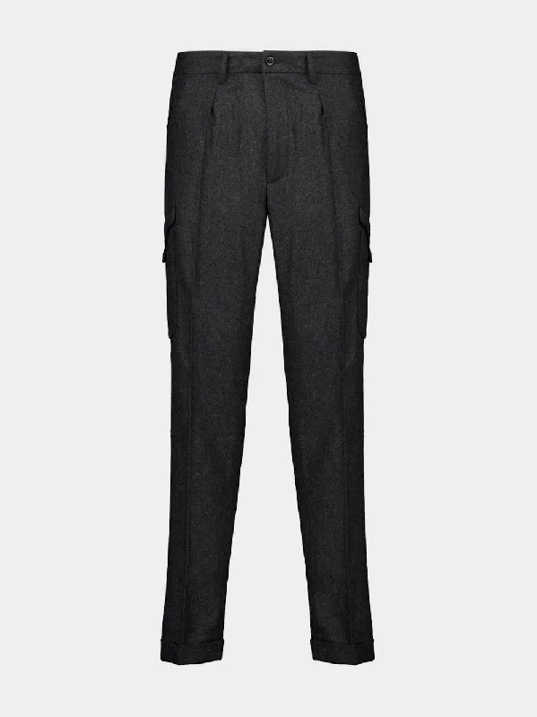 Women's clothing uniform-Classic Fit Virgin Wool Cargo Trousers