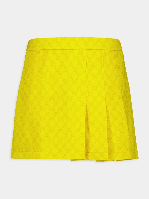 Women's clothing in-store-Yellow GG Mini Skort