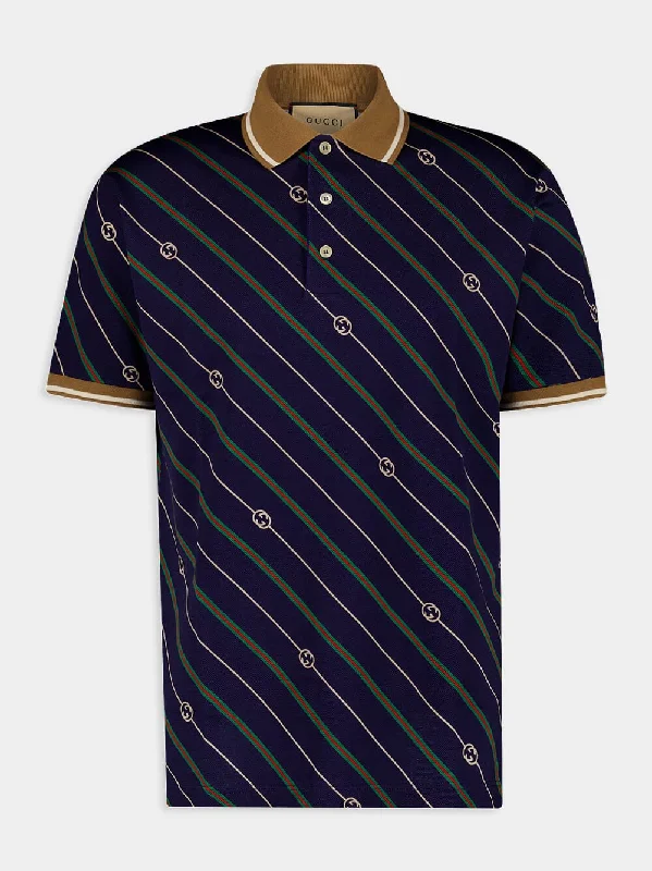 Women's clothing reward-GG Diagonal Stripe Polo Shirt