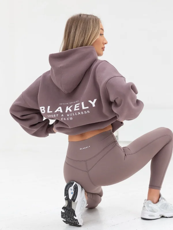 Solar-powered hoodies & sweatshirts-Active Studios Oversized Hoodie - Mauve Brown