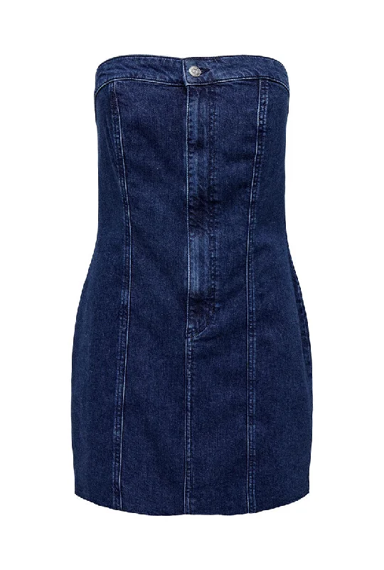 Dazzling sequined dresses-ONLY BOWIE SL CORSET DENIM DRESS