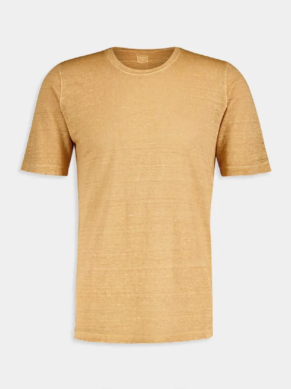 Women's clothing year-round-Ochre Linen T-Shirt