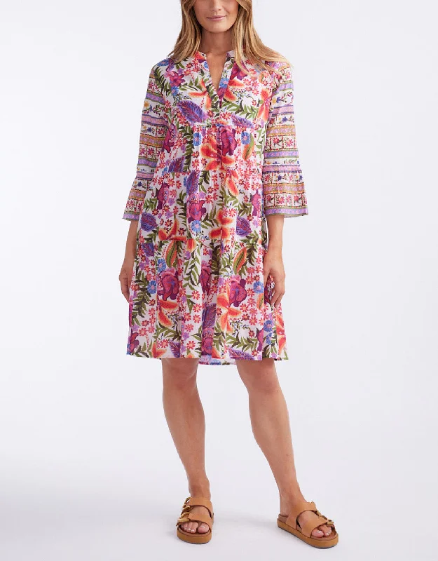 Layered look dresses-Morocco Midi Dress - Tulleries Print