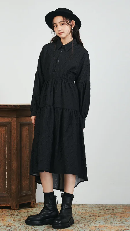 Ruffled soft dresses-Shirt Dress