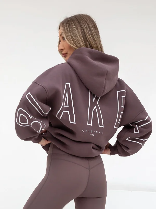 Fair-trade hoodies & sweatshirts-Outline Isabel Oversized Hoodie - Mauve Brown